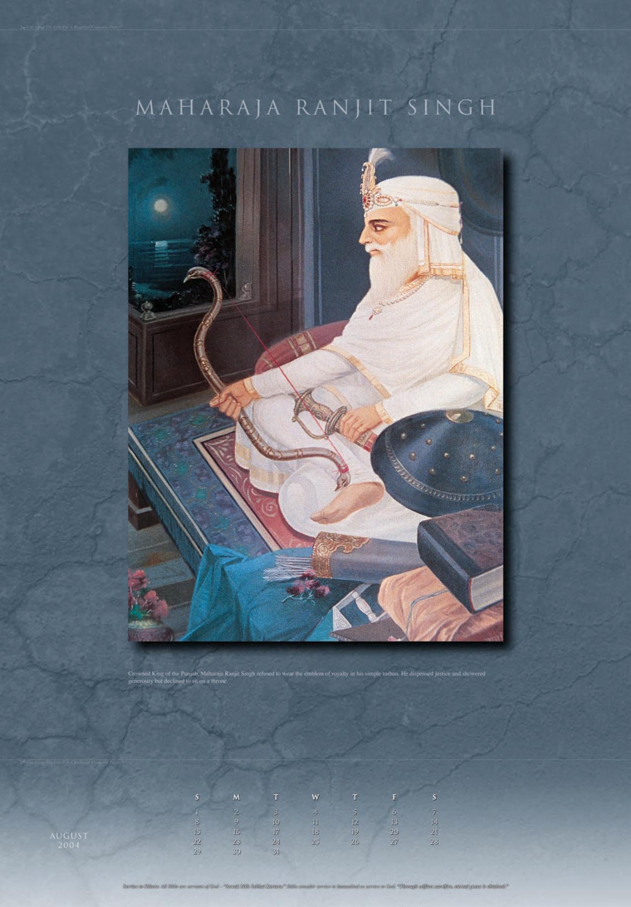 September: Maharaja Ranjit Singh