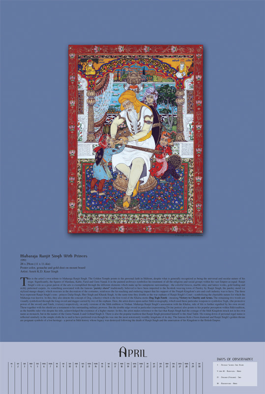 April: Maharaja Ranjit Singh With Princes
