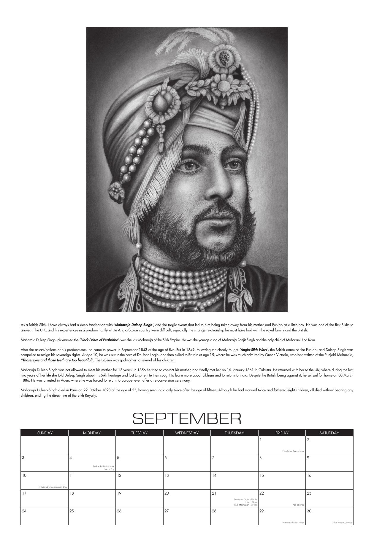 September: Maharaja Duleep Singh