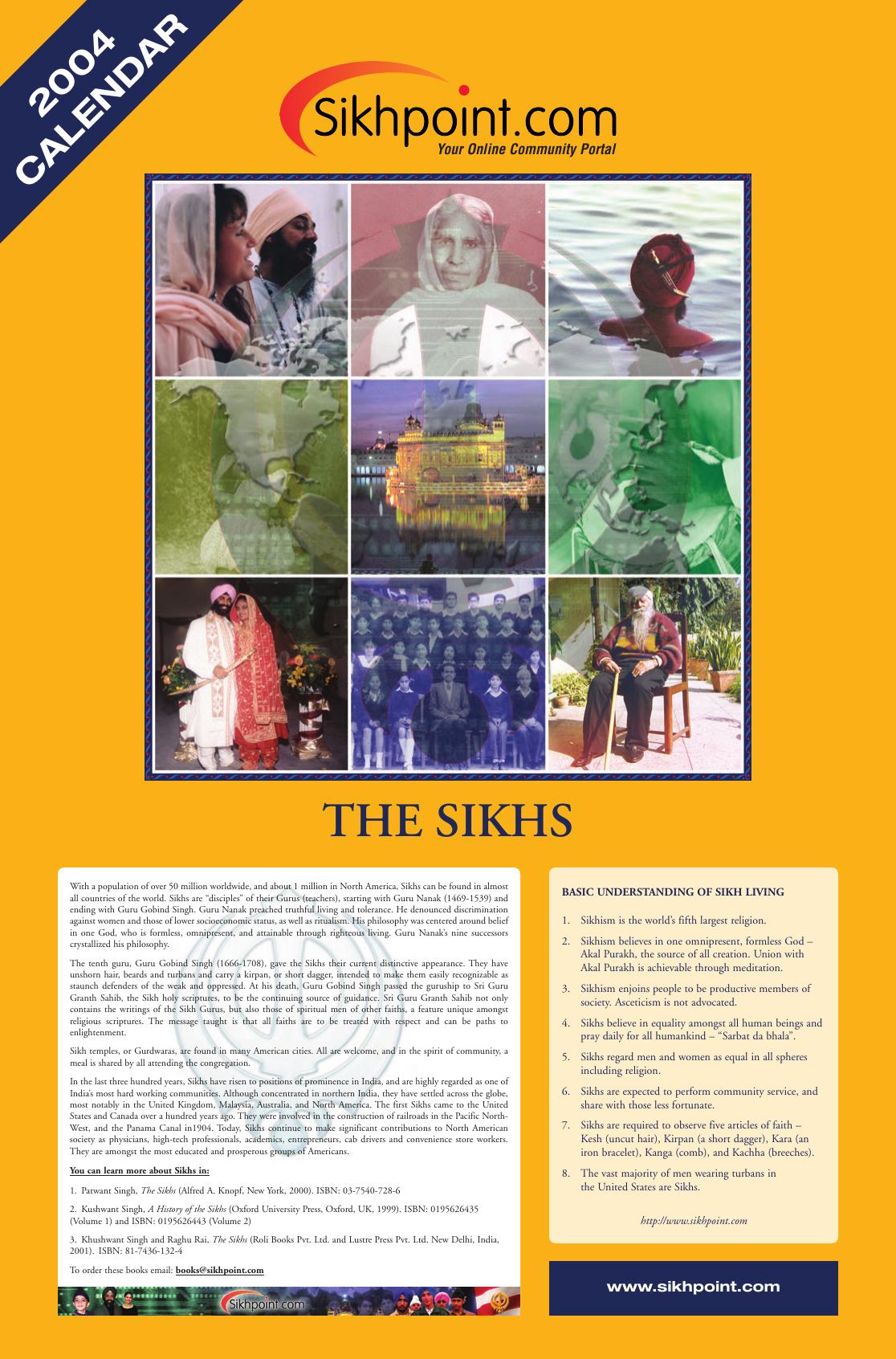 2004 Sikhpoint Calendar: The Sikhs